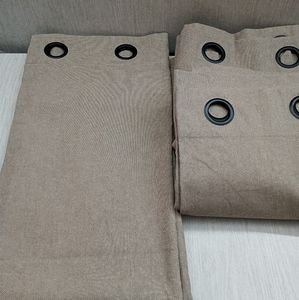 Pottery Barn Emery Linen Grommet Cotton Lined Curtain Drape 50x 96.3 panels